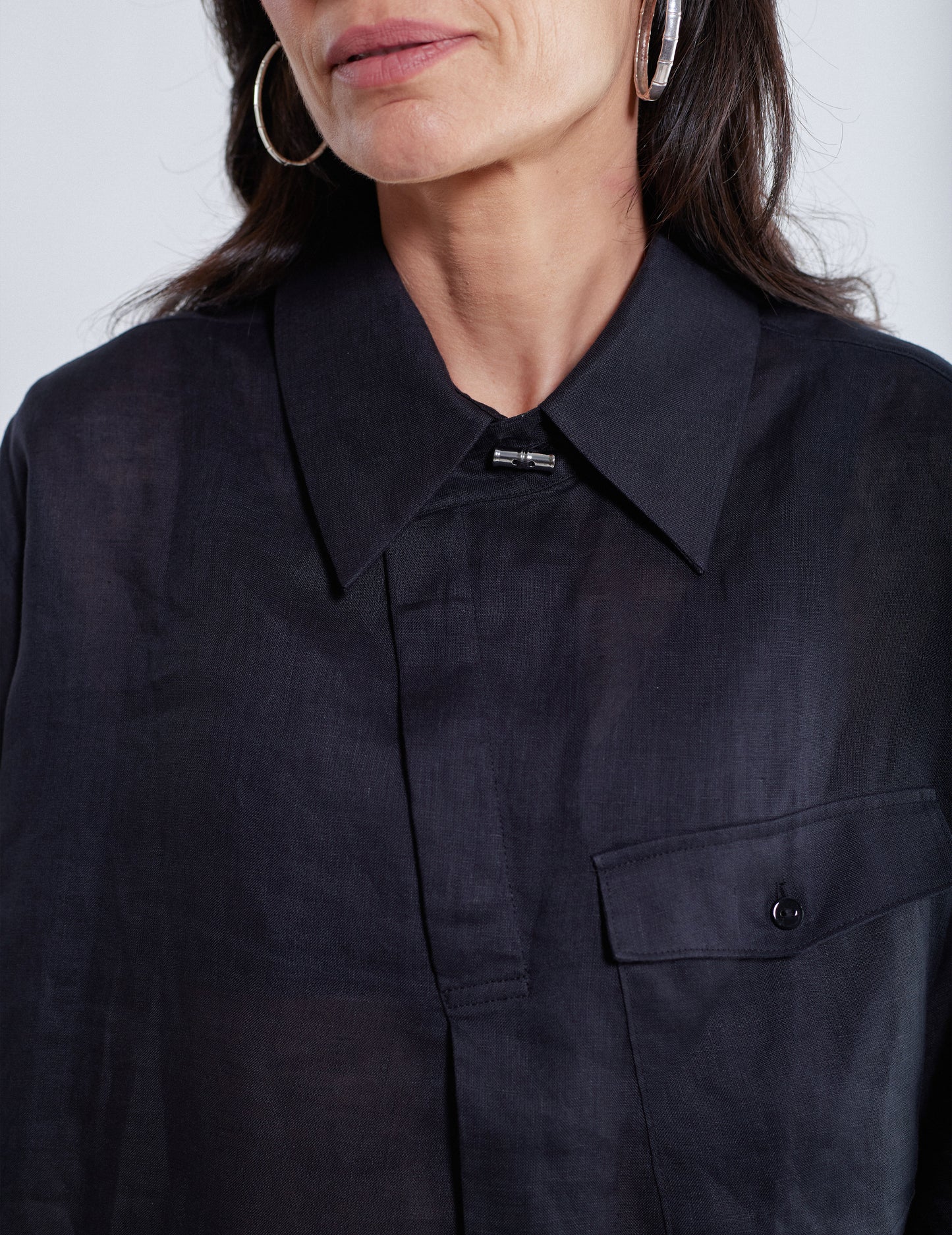 ASYMMETRIC LINEN SHIRT