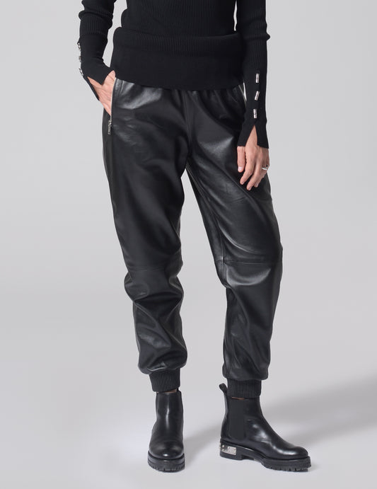 'GLOAMING' LEATHER JOGGER