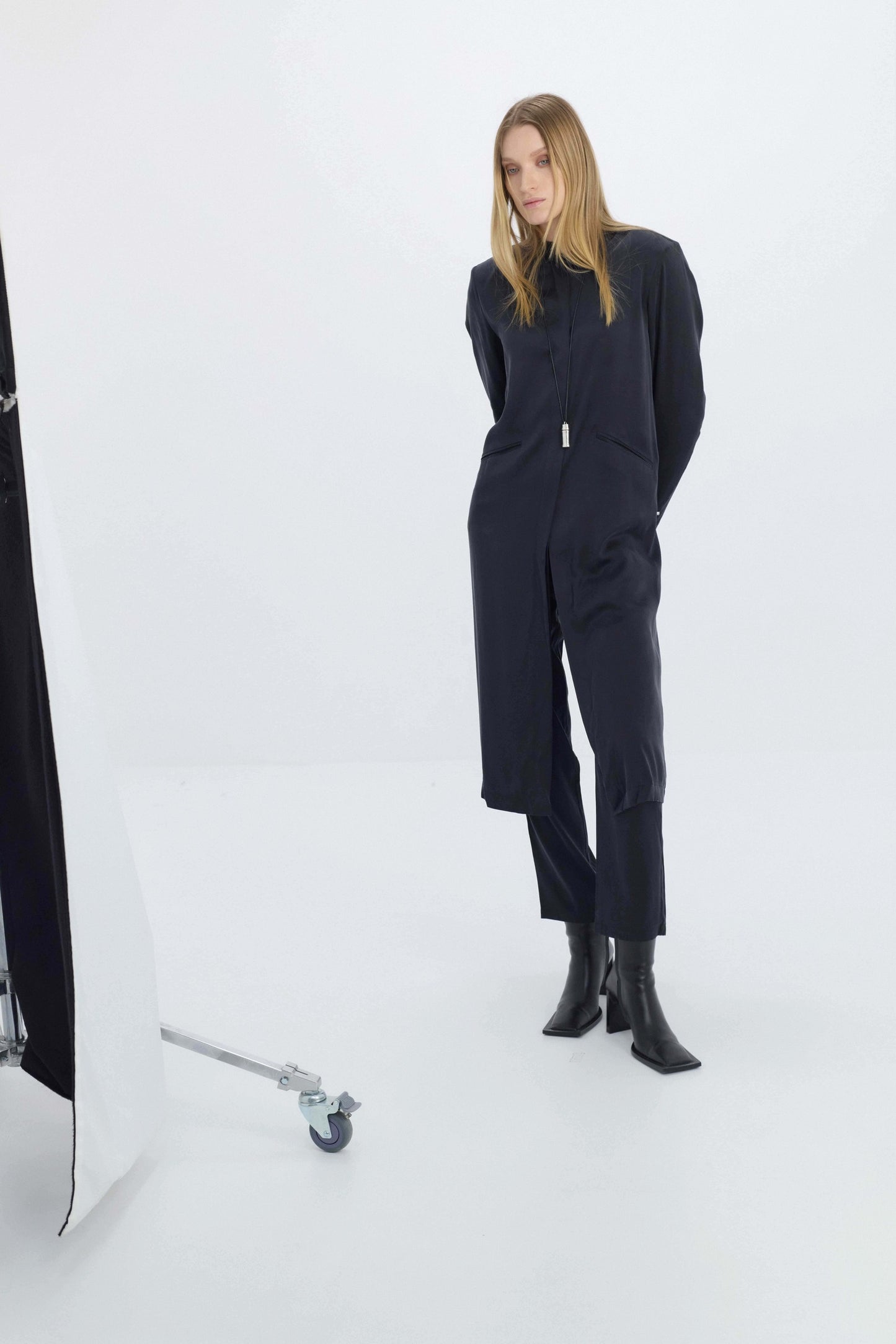 STONEWASHED SILK 'RAINFOREST' LONG JACKET