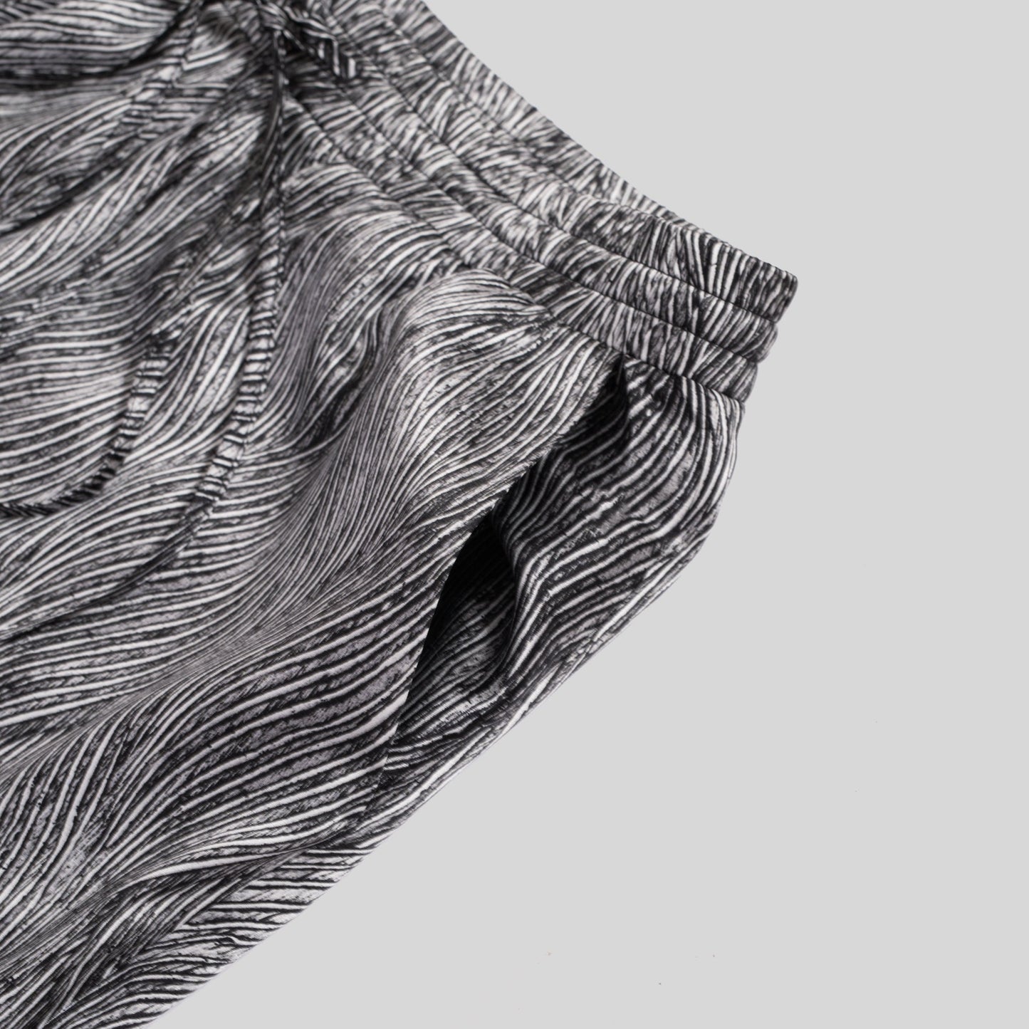 WAVY PRINT SILK ELASTICATED PANTS