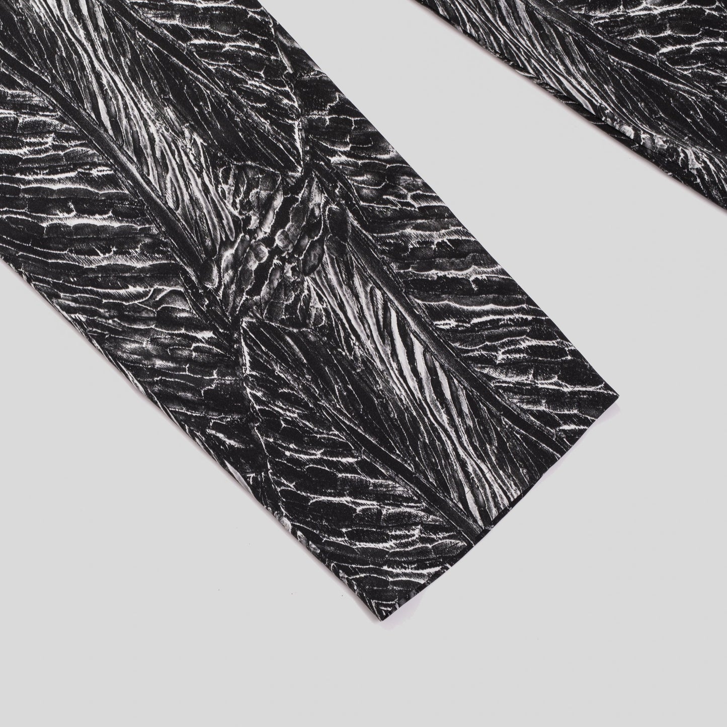 LEAVES PRINT SILK ELASTICATED PANTS