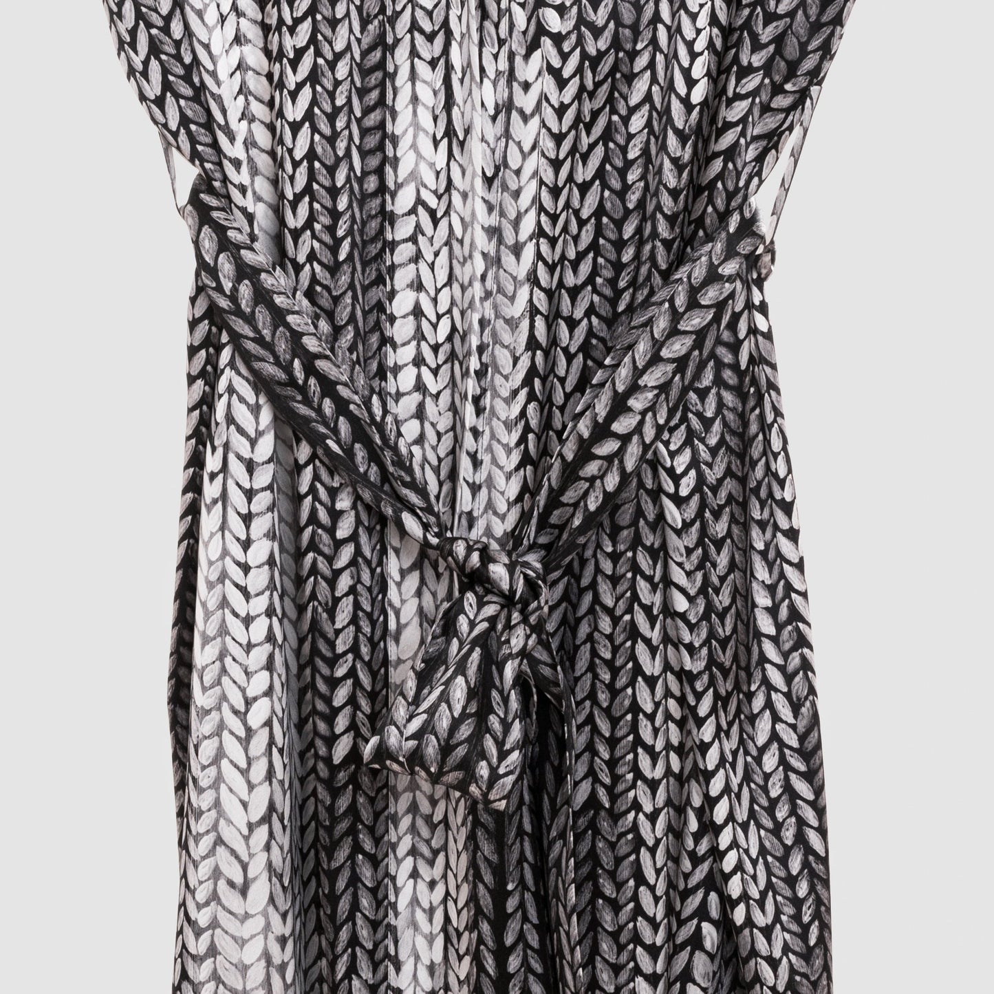 KNITTED PRINT SILK KIMONO