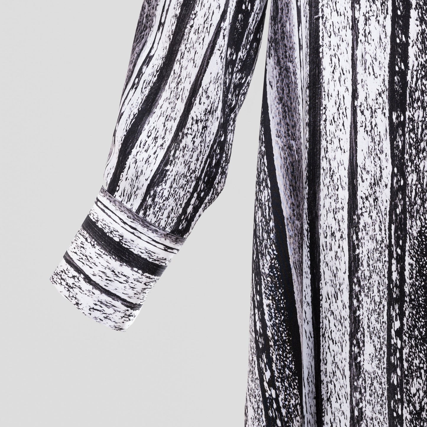 STRIPES PRINT SILK SHIRT DRESS