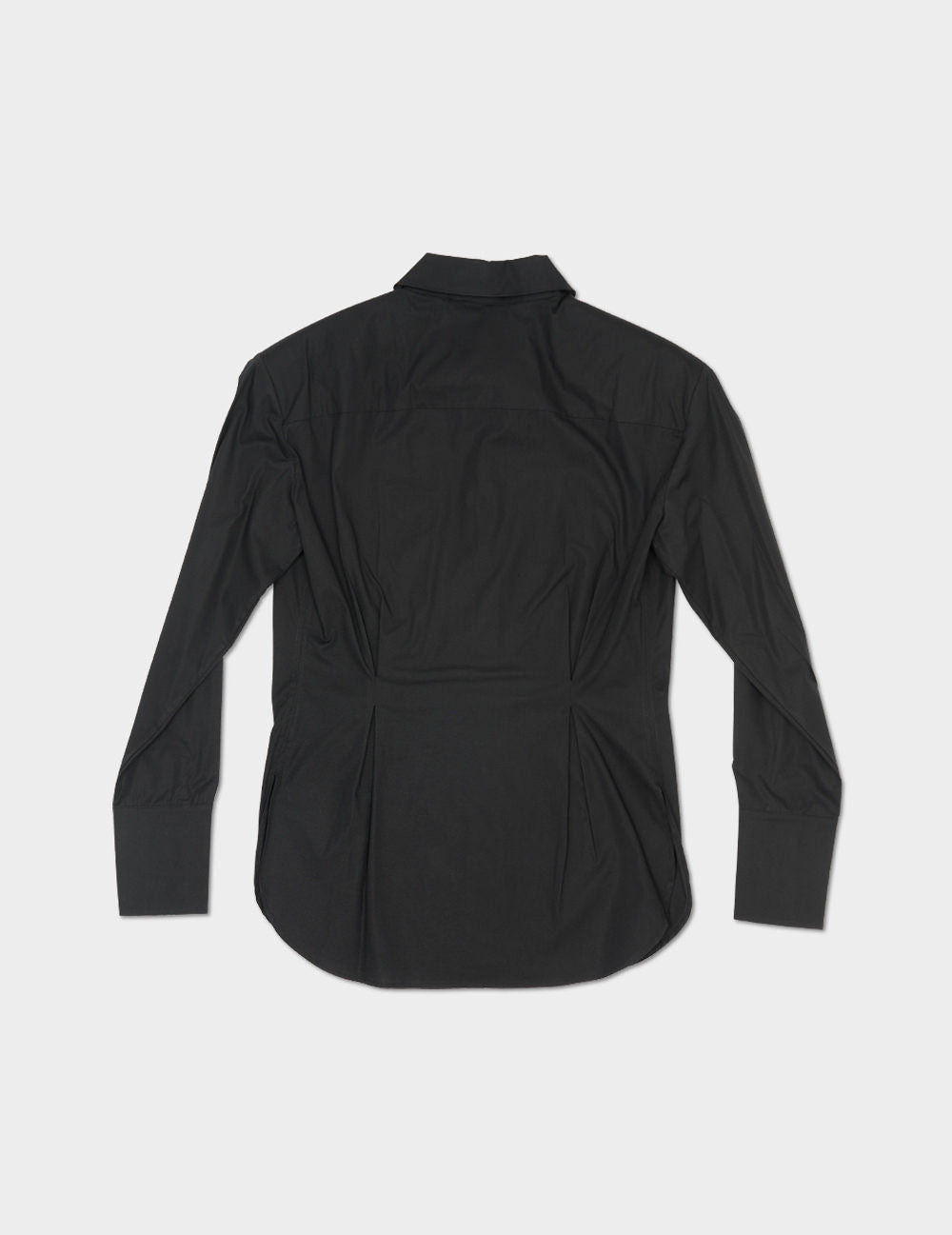 BLACK HIDDEN BUTTON SHIRT