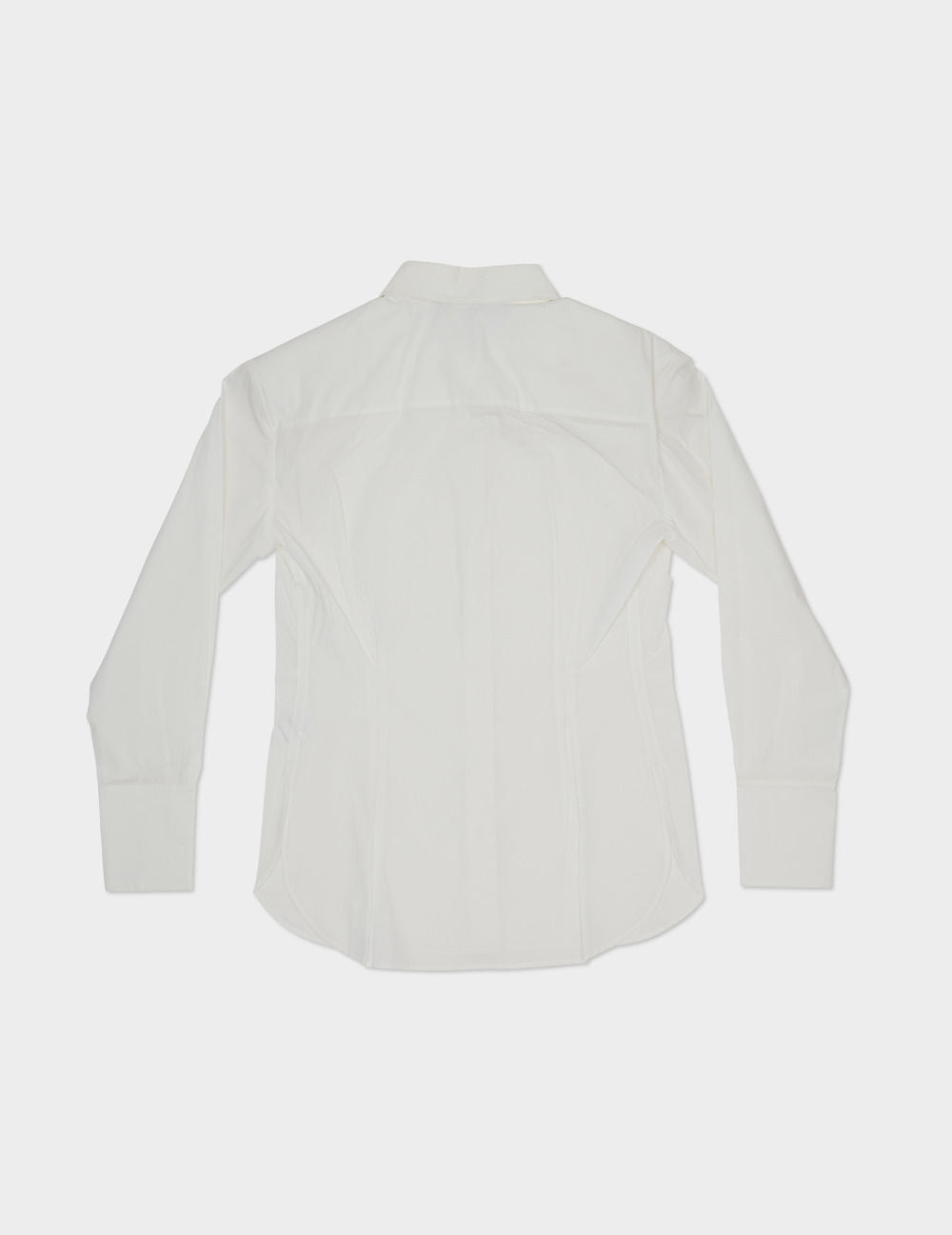 WHITE HIDDEN BUTTON SHIRT