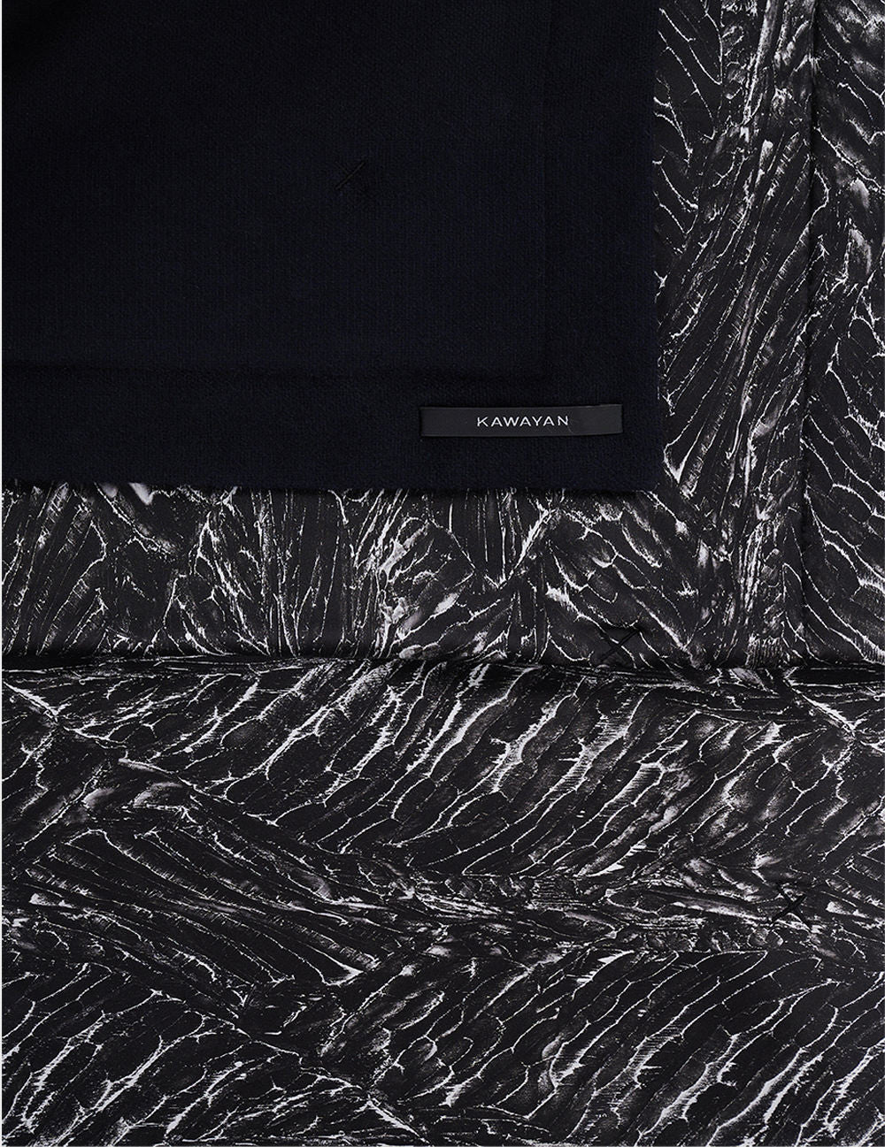 QUILTED LEAVES PRINT SILK CASHMERE THROW