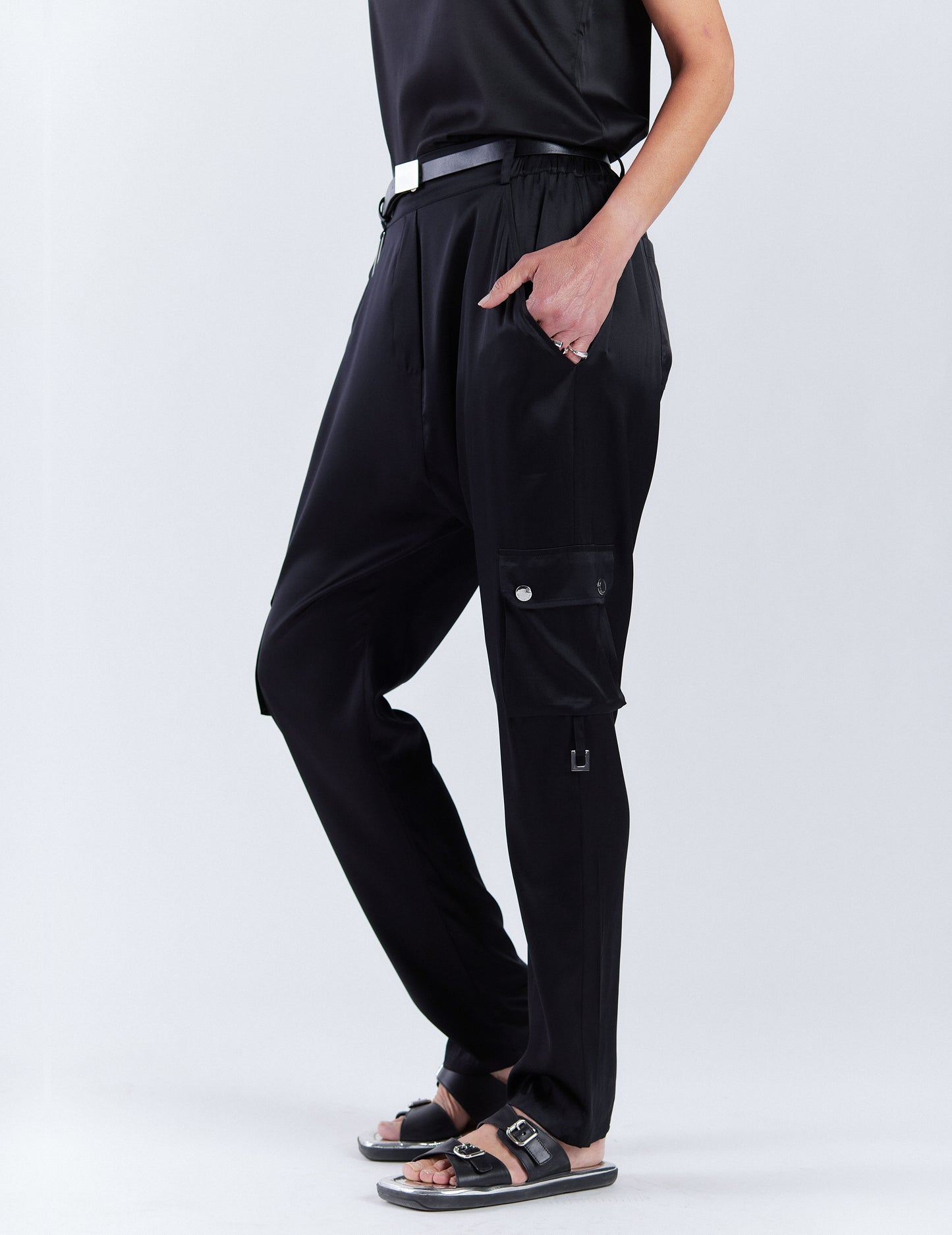 SATIN SILK SAFARI PANTS