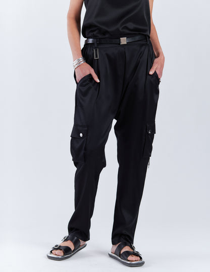 SATIN SILK SAFARI PANTS