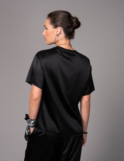 SATIN SILK T-SHIRT