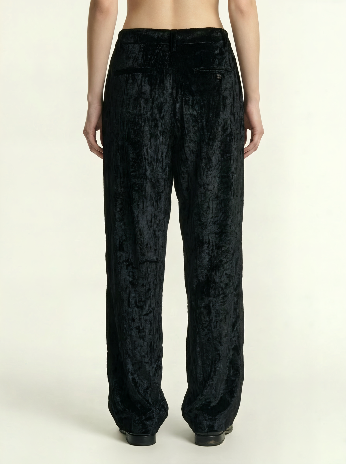 DRAPED VELVET PANTS