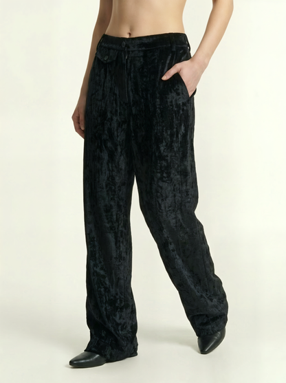 DRAPED VELVET PANTS