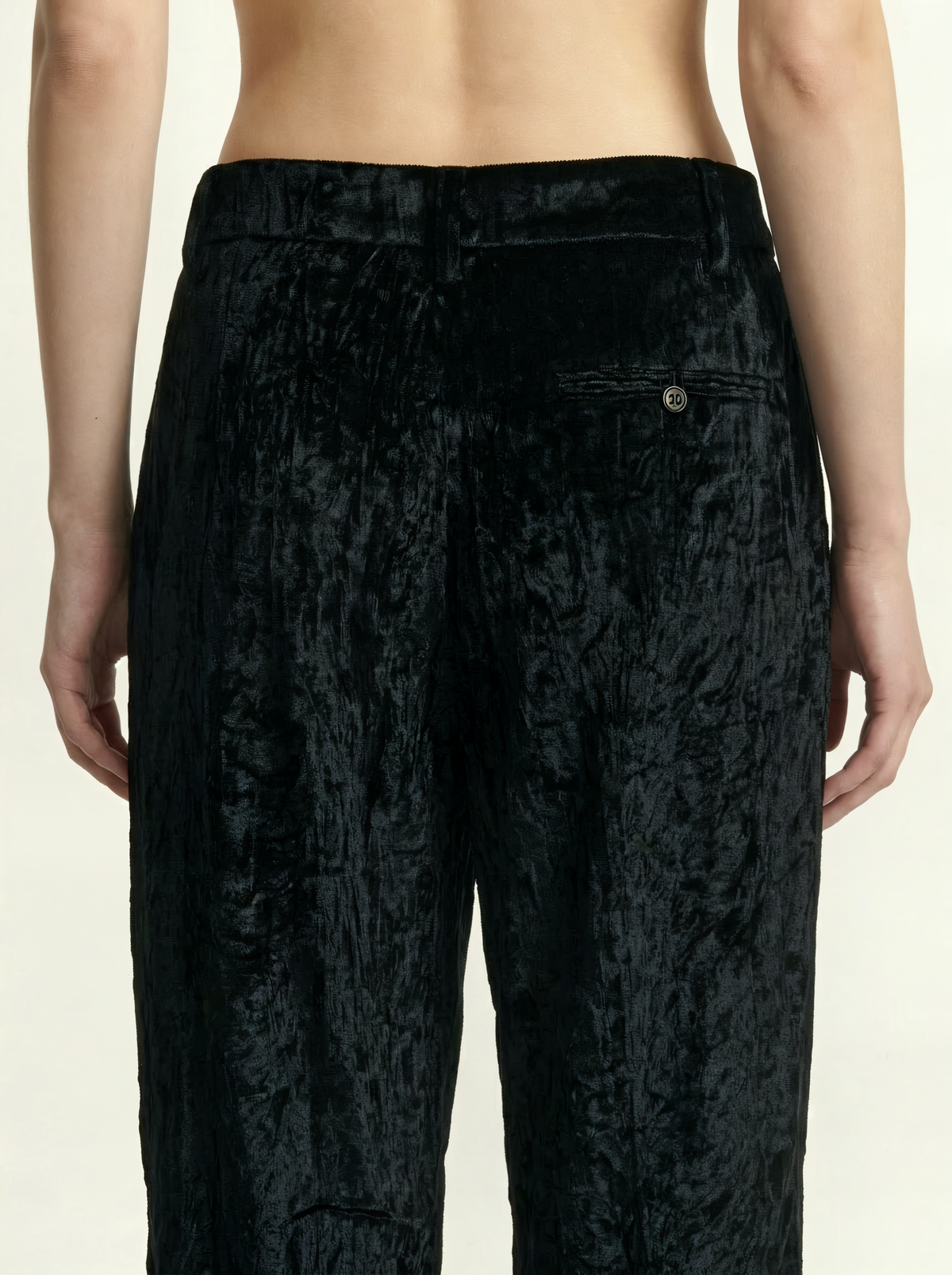 DRAPED VELVET PANTS