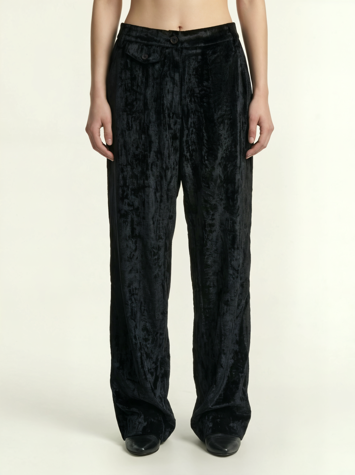 DRAPED VELVET PANTS