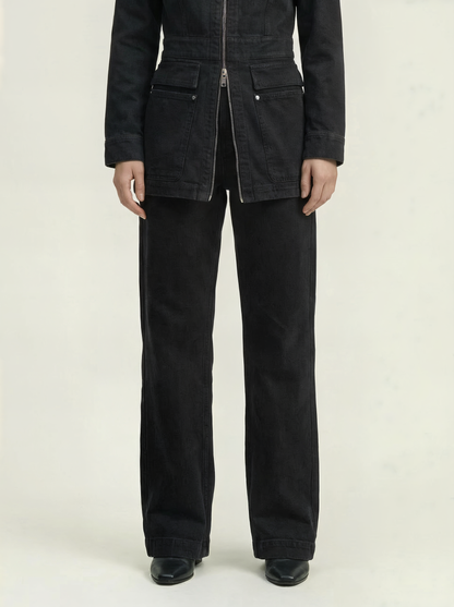BACK BUTTON DENIM