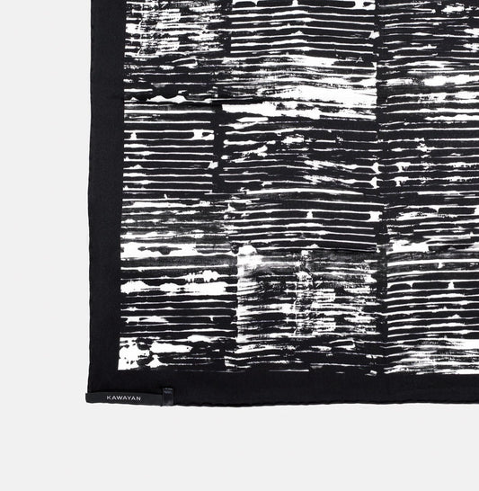 JAPANESE STRIPES PRINT SILK SCARF
