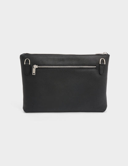 SAFIANO LEATHER SIGNATURE CLUTCH BAG