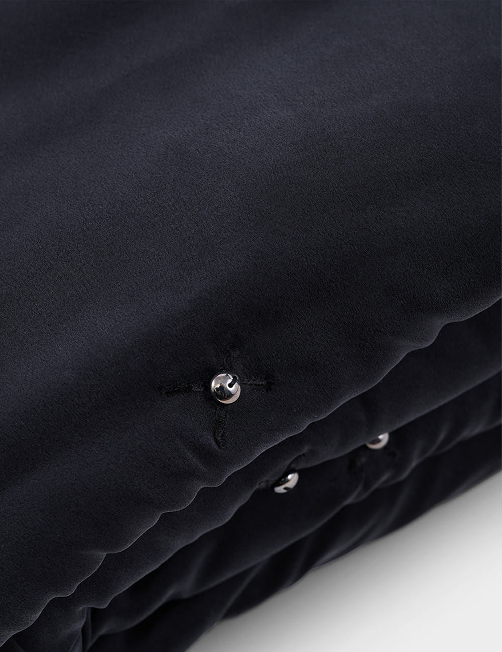 QUILTED BLACK SILK CASHMERE THROW